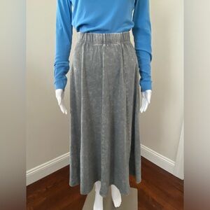 See Rene Boutique Sierra Denim Wash Midi Skirt Size Small